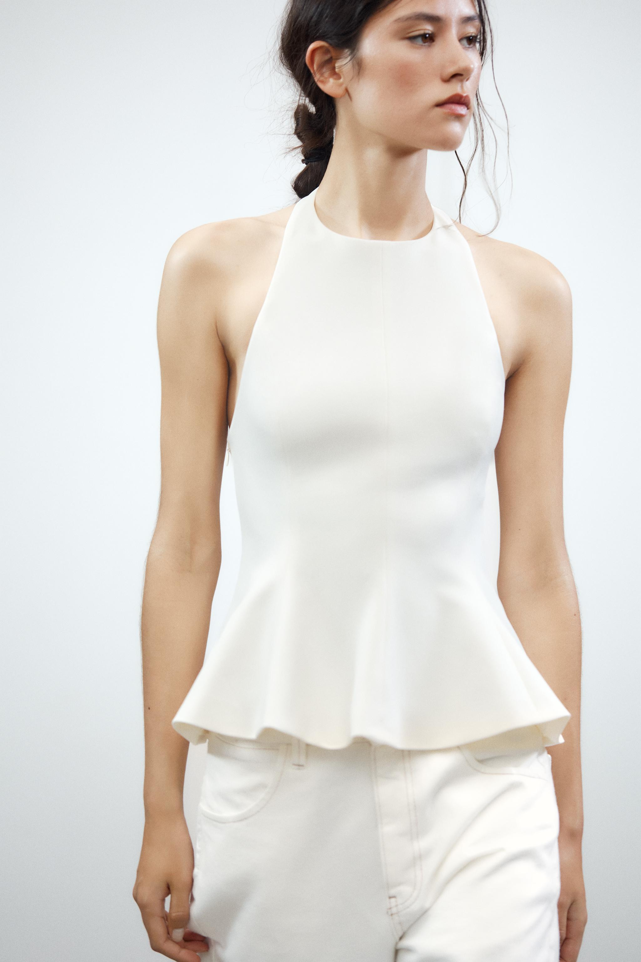STRETCH PEPLUM TOP | Zara US