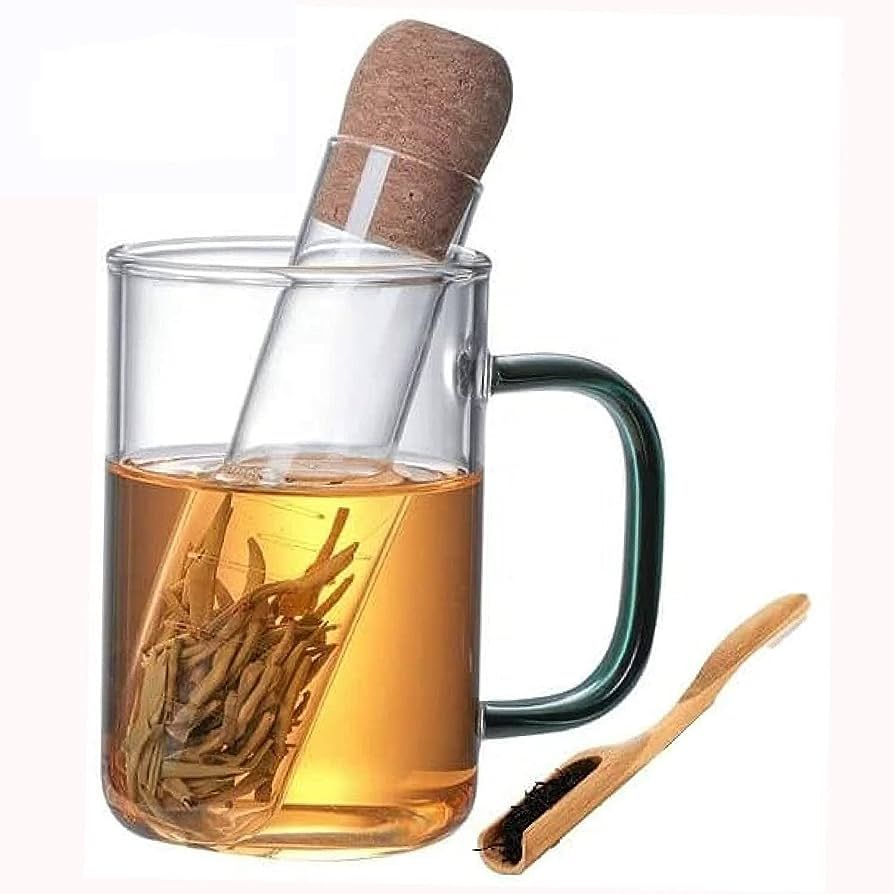 Glass Tea Infuser With Cork Lid- Clear And Modern For All Type Of Tea Infusers For Loose Tea & Te... | Amazon (US)