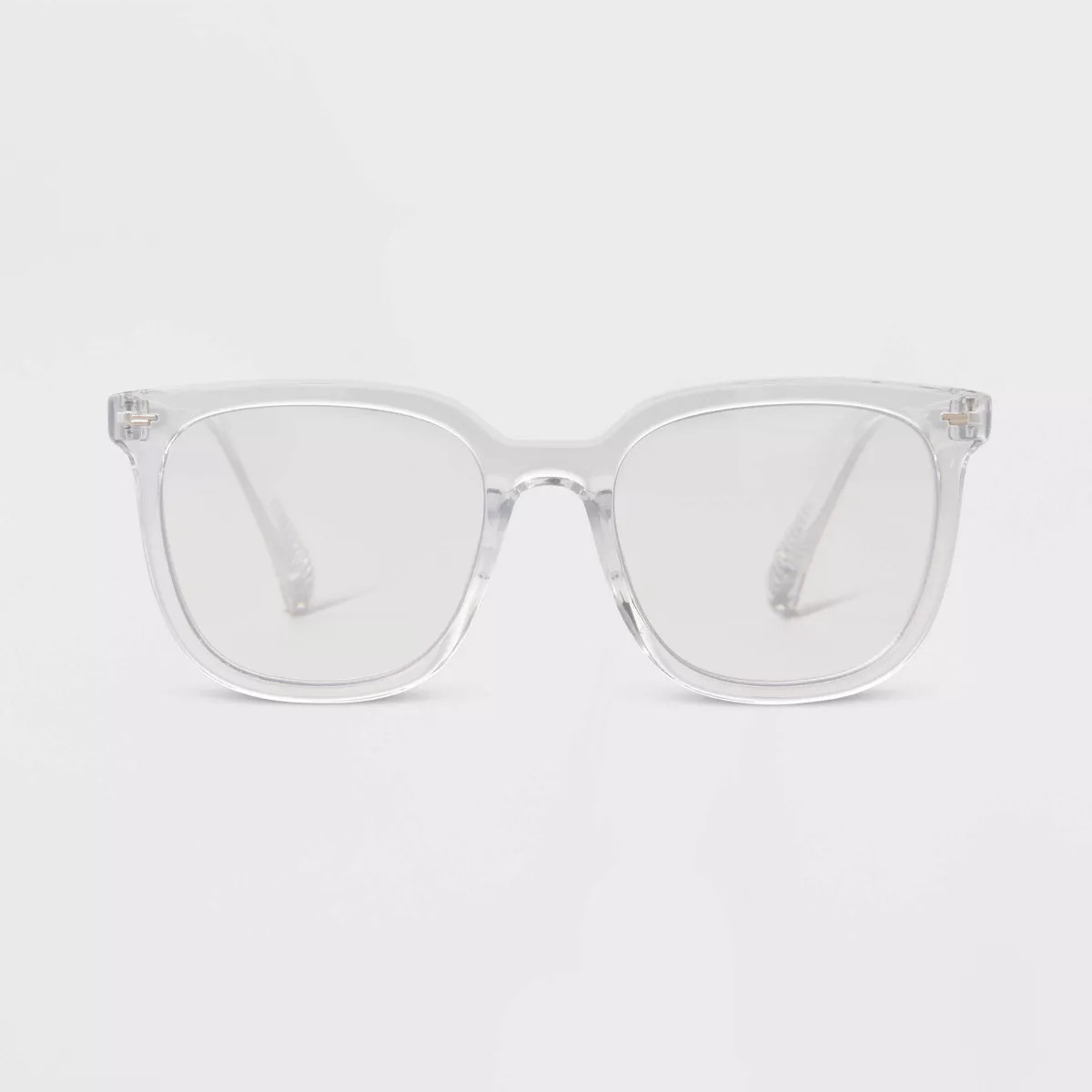 Women's Crystal Plastic Square Blue Light Filtering Reading Glasses - Universal Thread™ Clear | Target