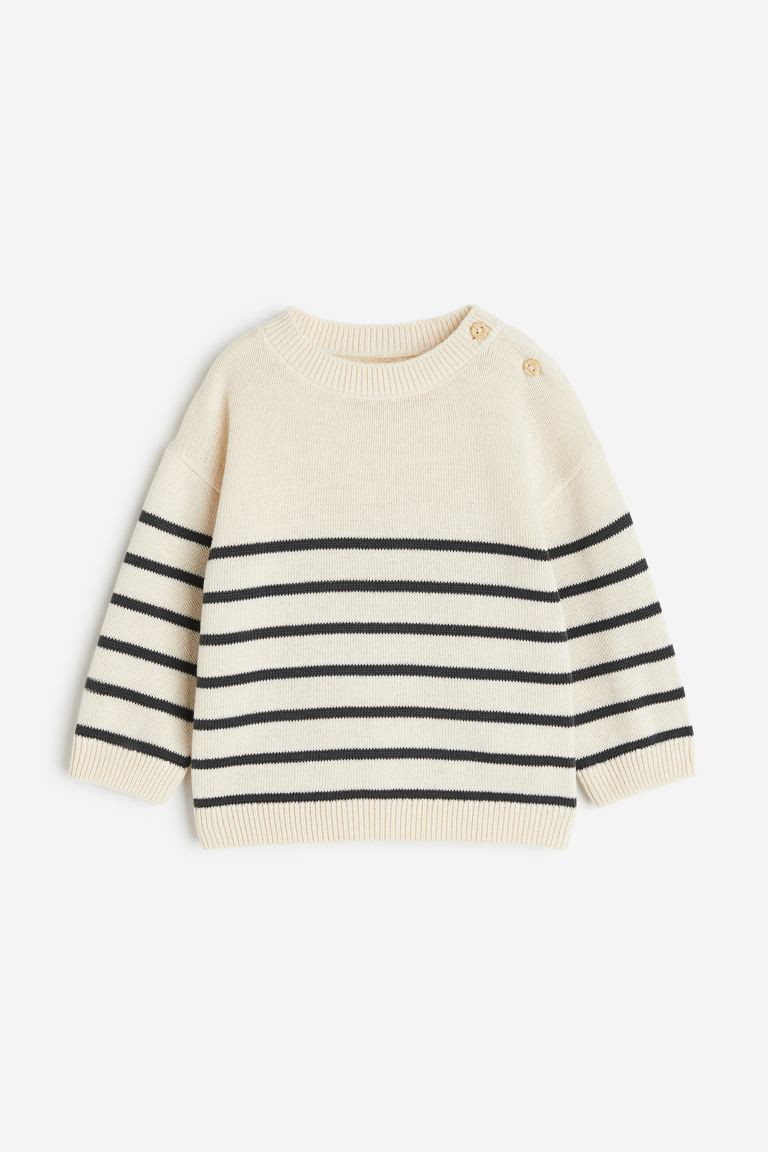 Knit Sweater - Natural white/striped - Kids | H&M US | H&M (US + CA)