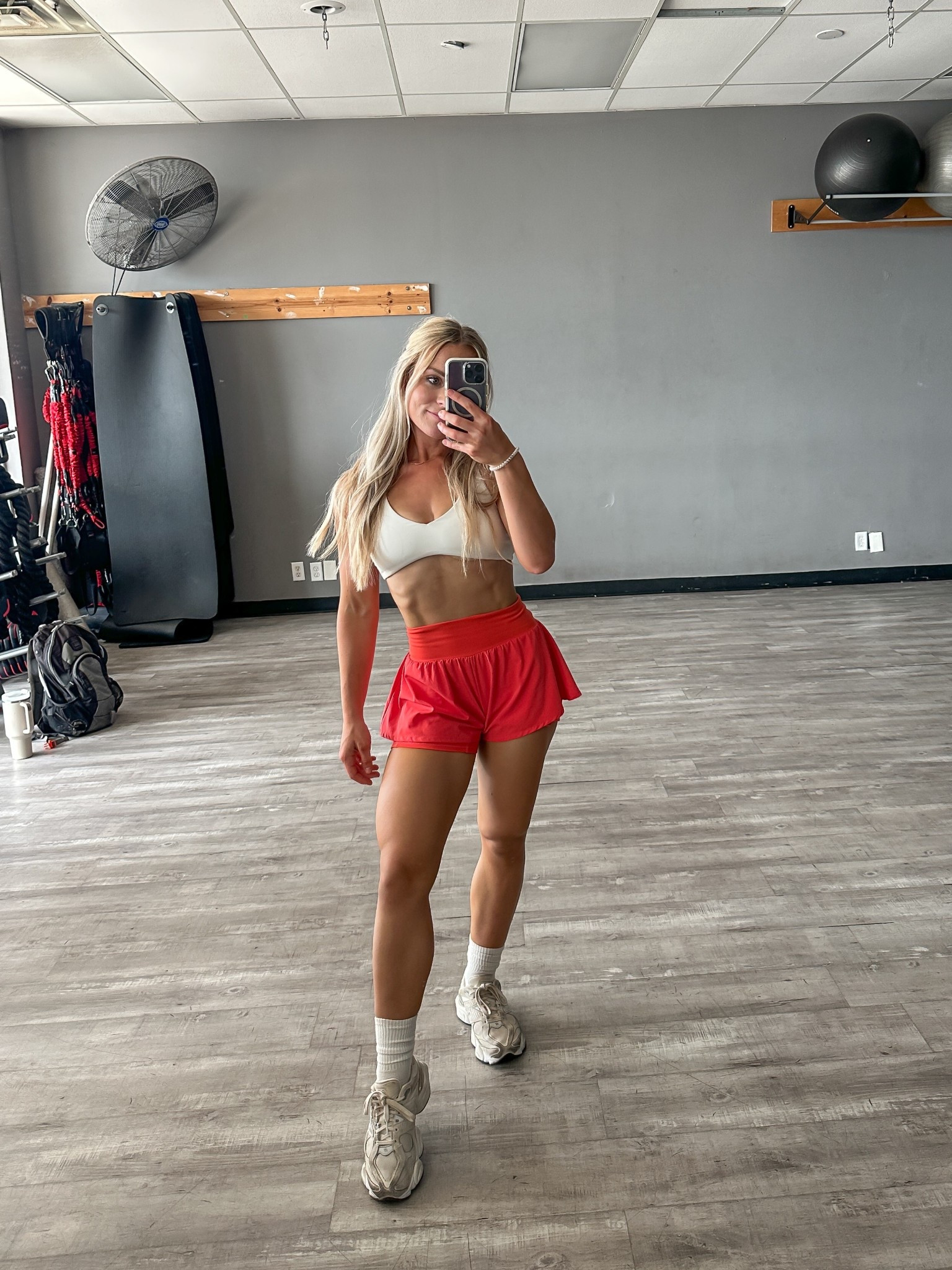 Gym fit is P’tula! Code MOLLY10 will save sitewide. 🫶🏼

Wearing an XS in shorts and a S in the sports bra! 

#gymfit #activewear 

#LTKPetite #LTKActive #LTKFindsUnder50