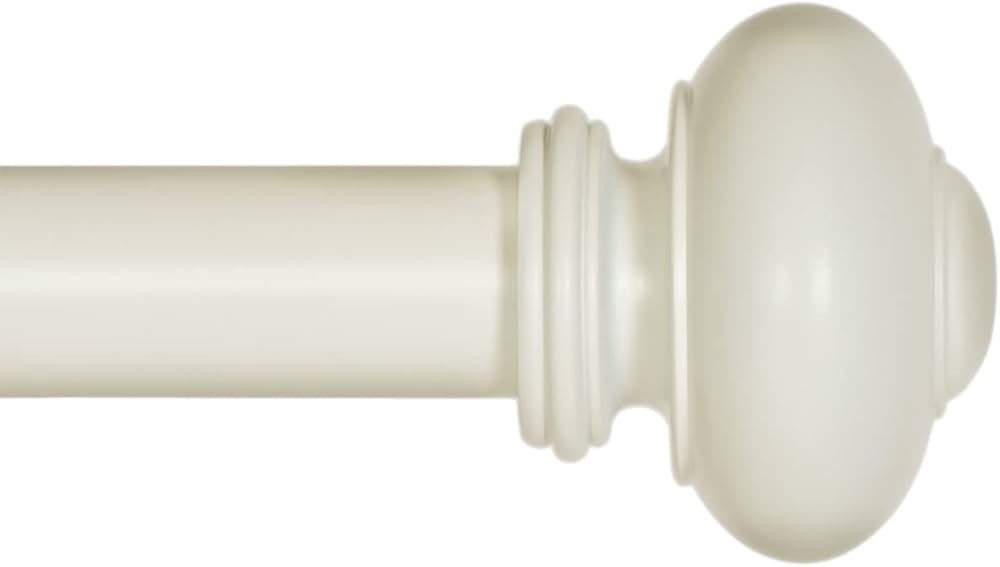 Ivilon Drapery Window Curtain Rod - Knob Design, 1 Inch Rod, 28 to 48 Inch. Ivory/White | Amazon (US)