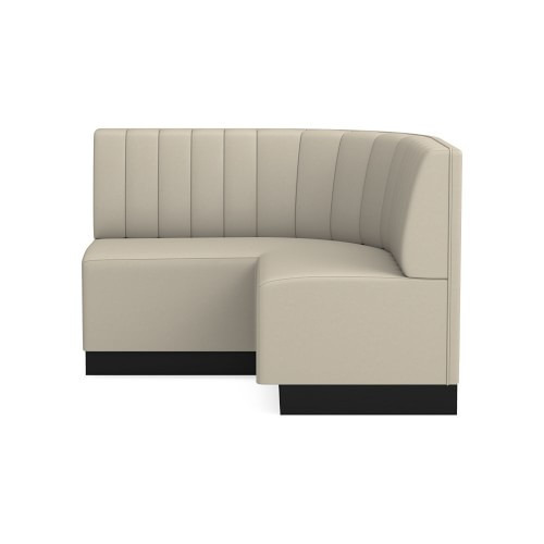 Garbo Banquette, Corner, Italian Distressed Leather, Ivory, Ebony Leg | Williams-Sonoma