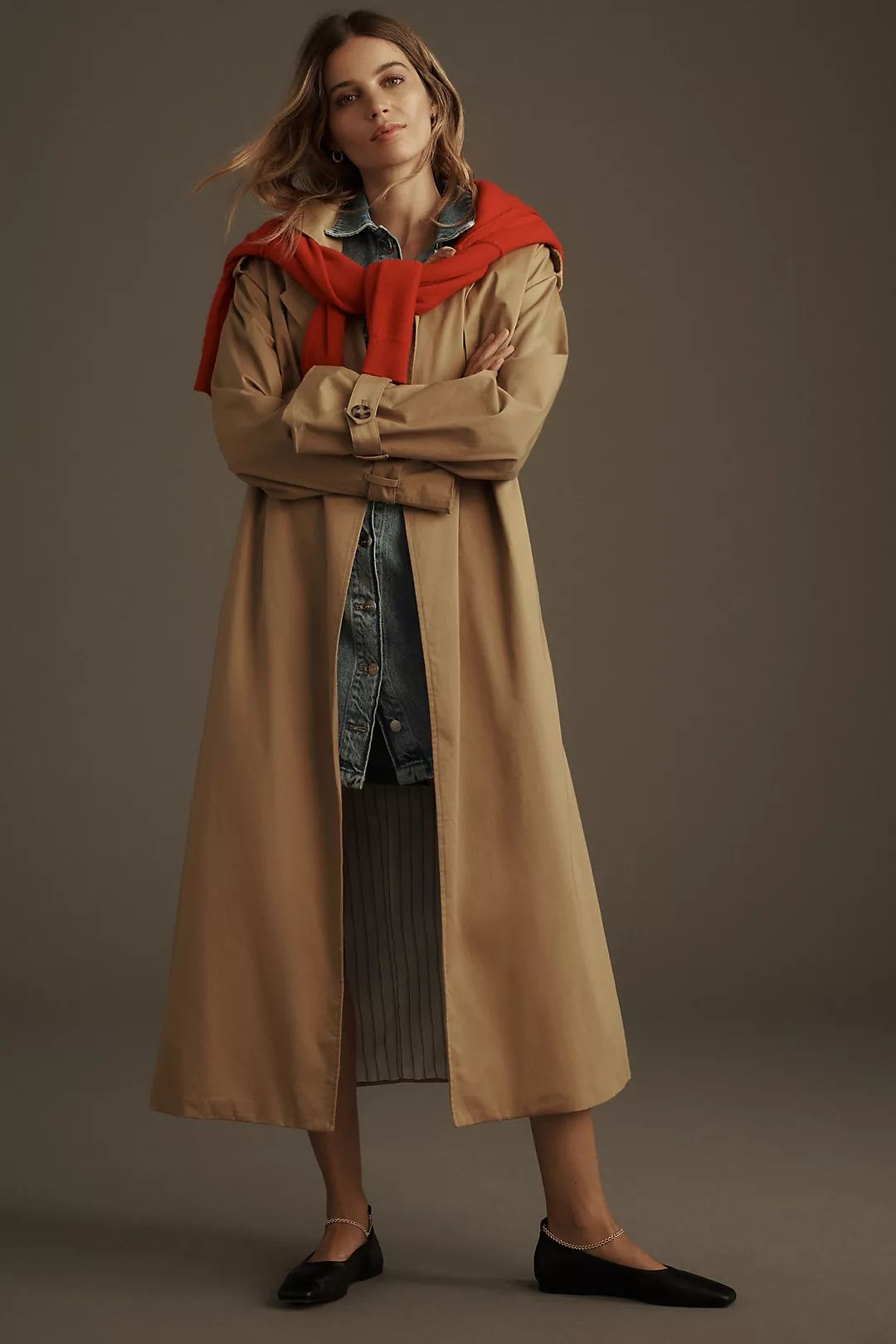 Good American Double-Breasted Trench Coat | Anthropologie (US)