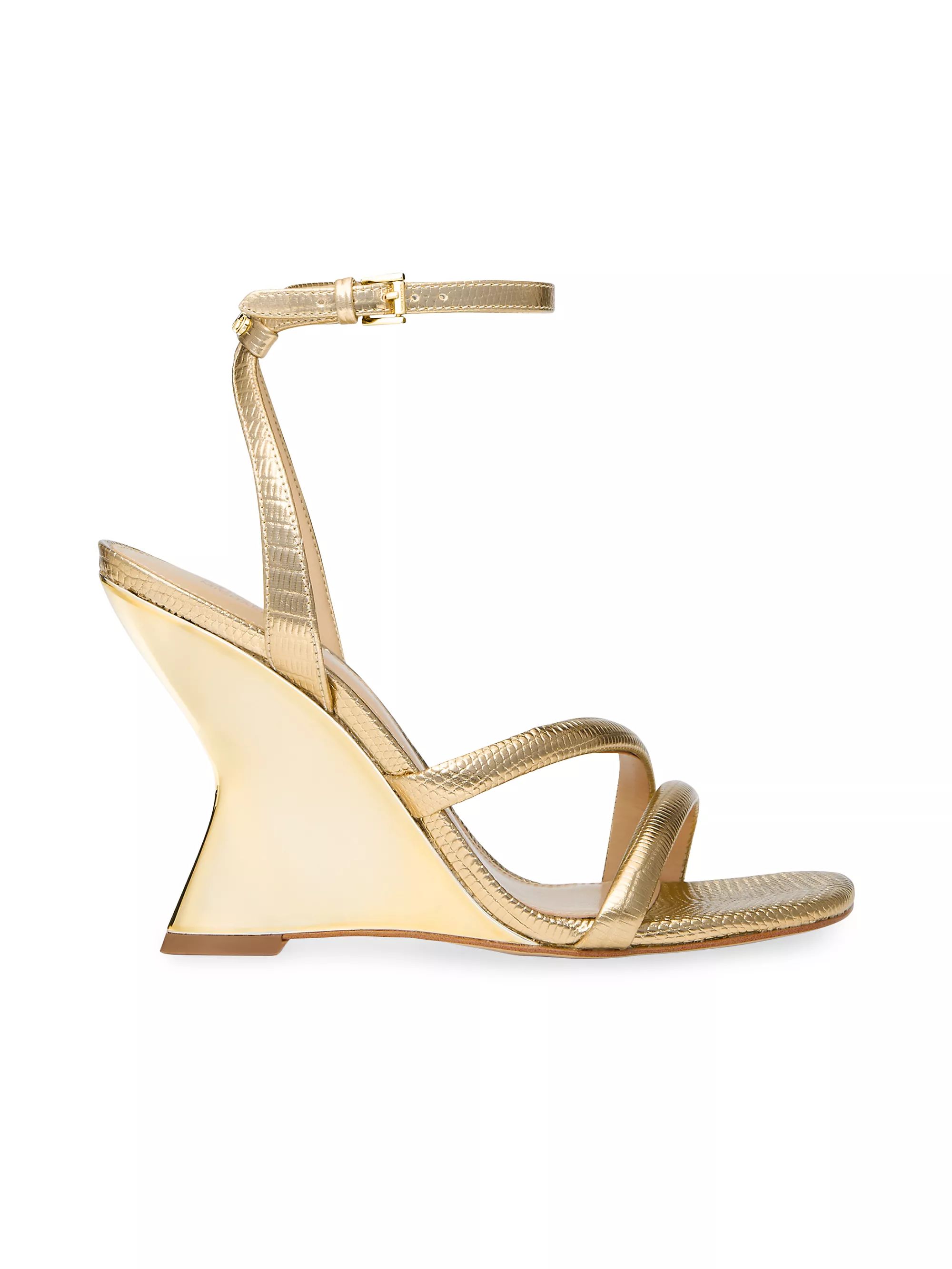 Nadina 101MM Iguana-Embossed Leather Wedge Sandals | Saks Fifth Avenue