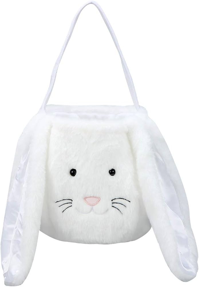 Plush Easter Bunny Basket for Kids Boys Girls Easter Buckets with Long Plush Ear Personalized Egg... | Amazon (US)