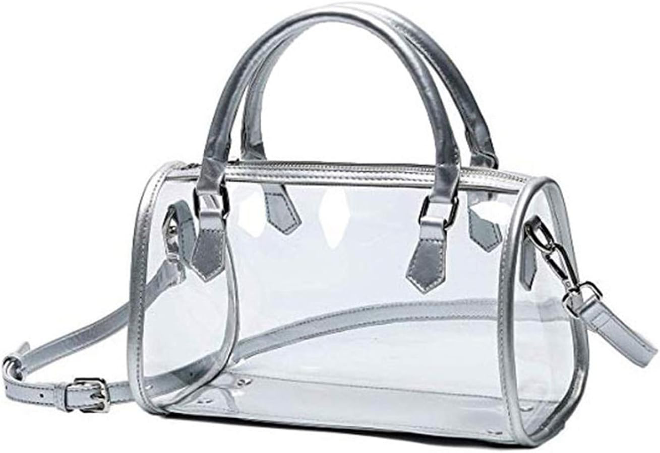 Women Purse Transparent Handbag Top Handle Shoulder Bag PVC Purse Totes Satchel | Amazon (US)