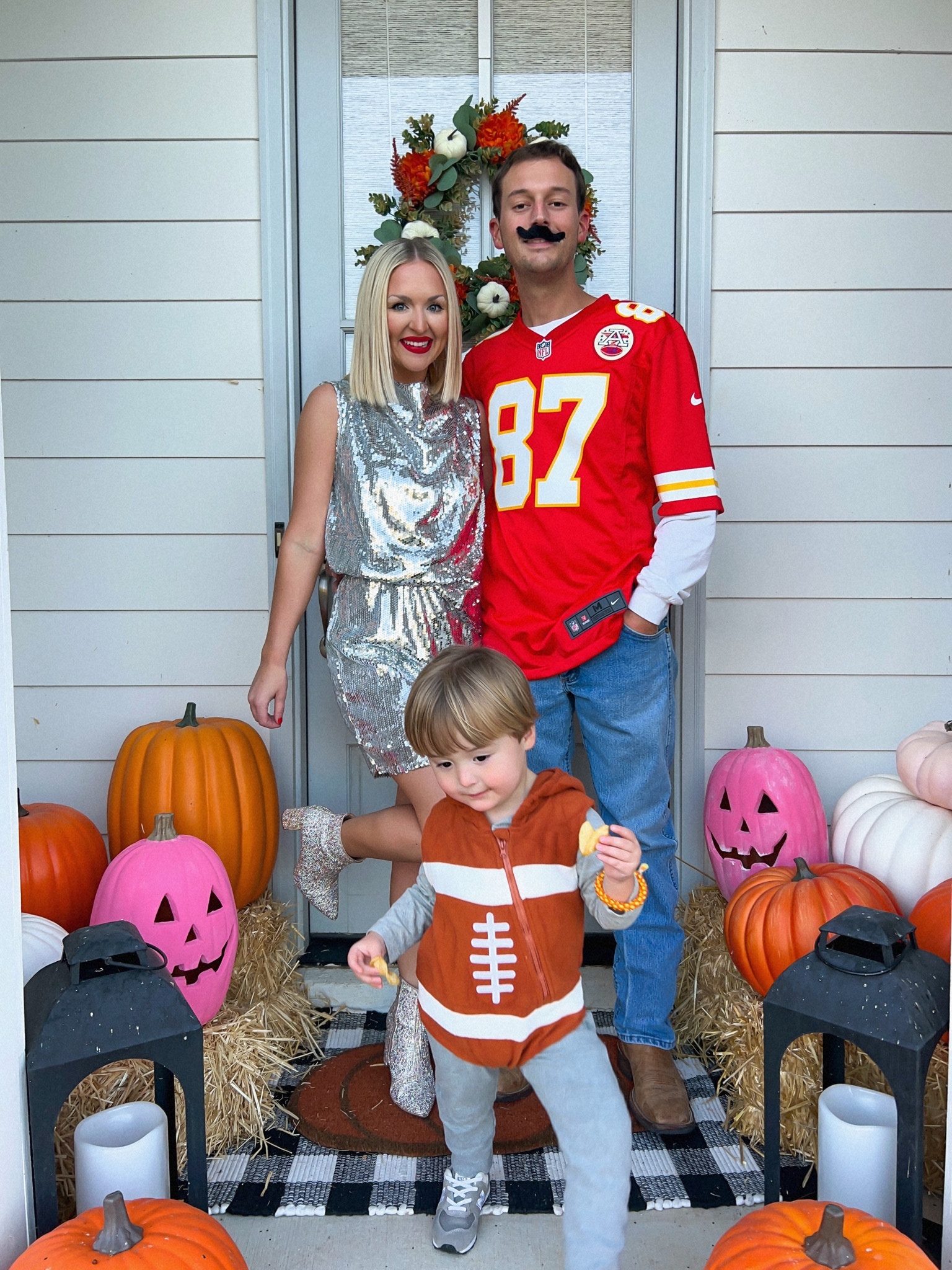 Family Halloween costumes / family costumes / family of 3 costume / Taylor swift and Travis Kelce costume / Taylor swift and Travis Kelce Halloween costume 

#LTKHalloween #LTKKids #LTKFamily