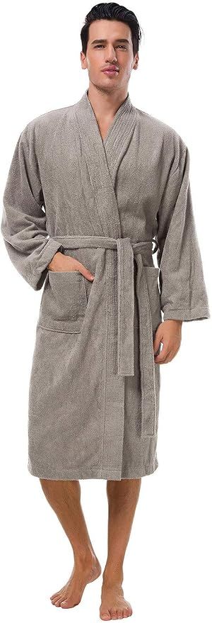 SIORO Mens Robe Terry Cloth Kimono Bathrobe Cotton Soft Shower Towel Bath Robes Calf Length House... | Amazon (US)
