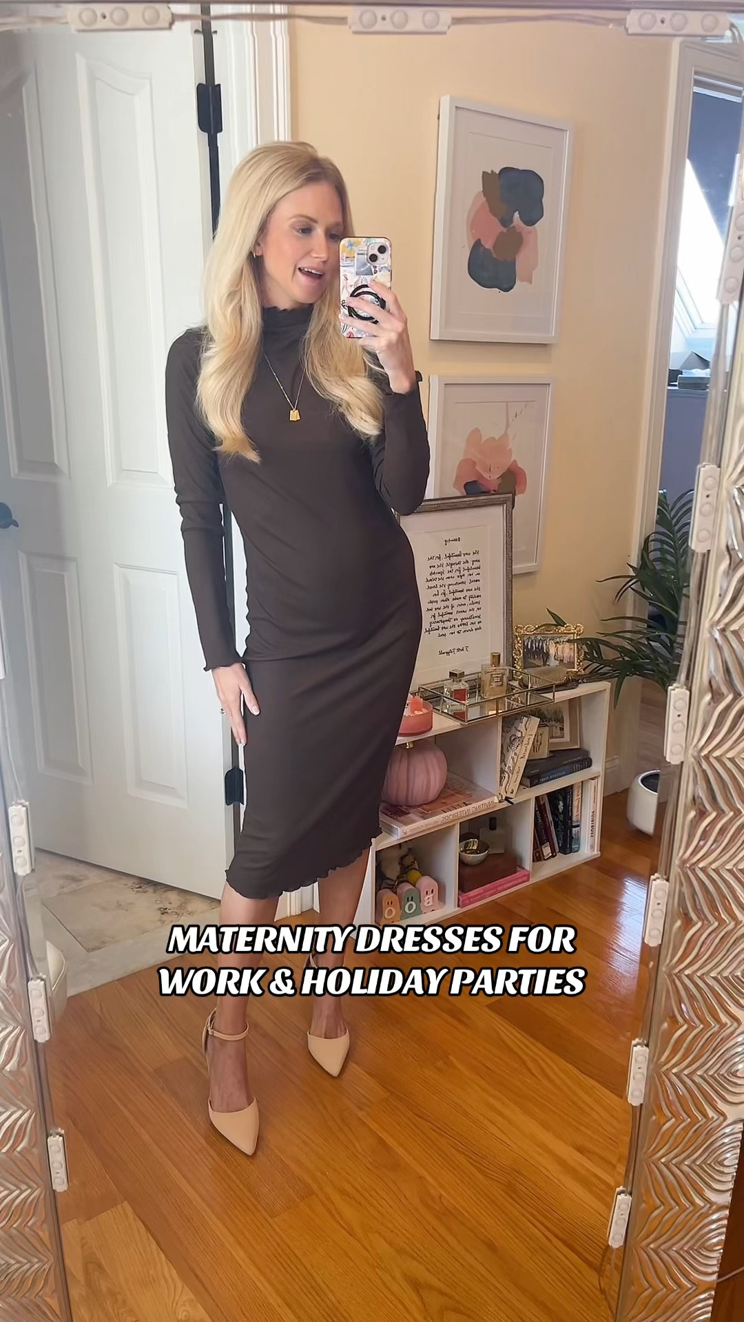 Maternity dresses perfect for work and holiday parties. Can be worn not pregnant just size down! 

#LTKSaleAlert #LTKHoliday #LTKBump