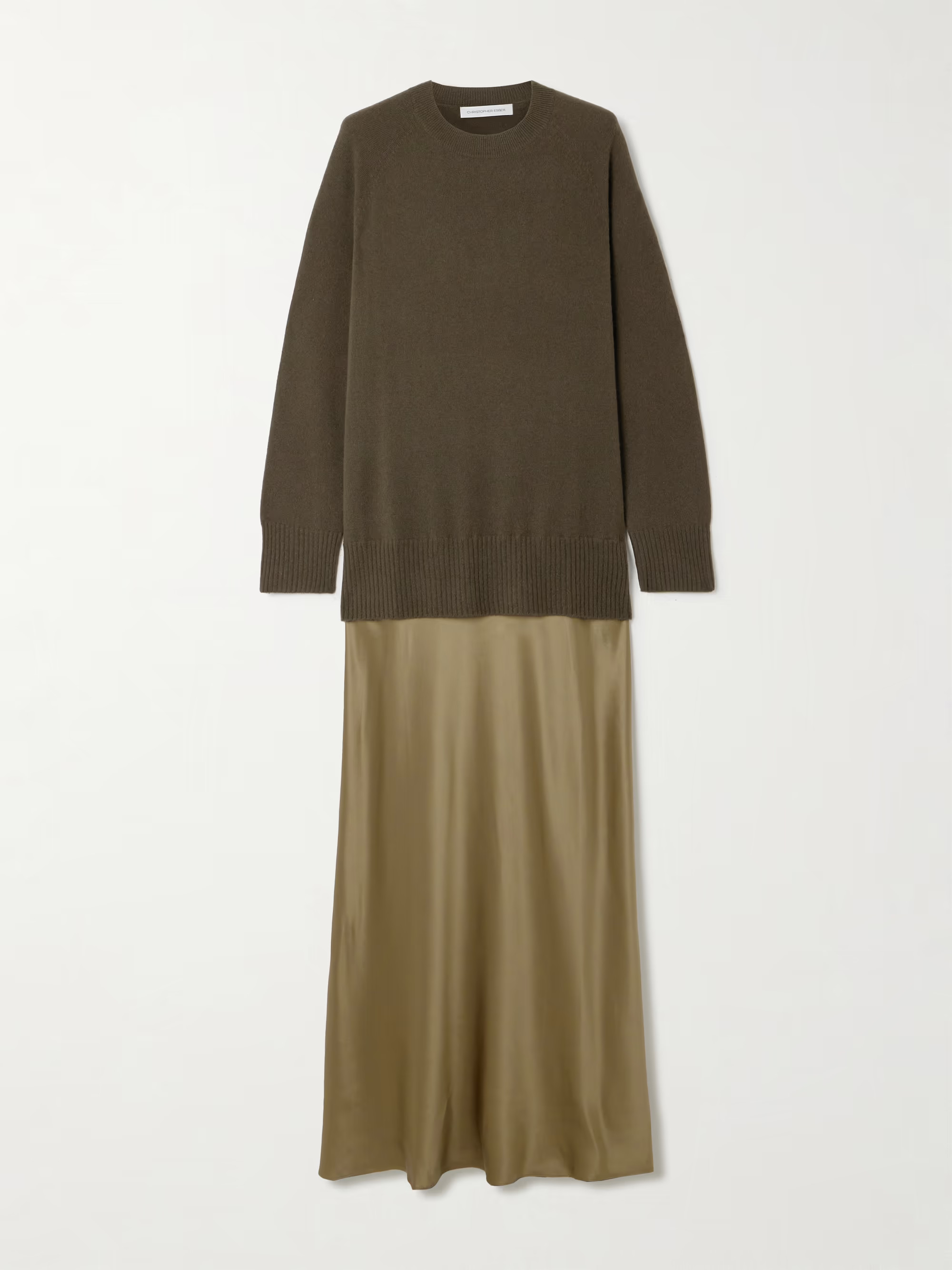 Monument cashmere and silk-satin maxi dress | NET-A-PORTER (US)