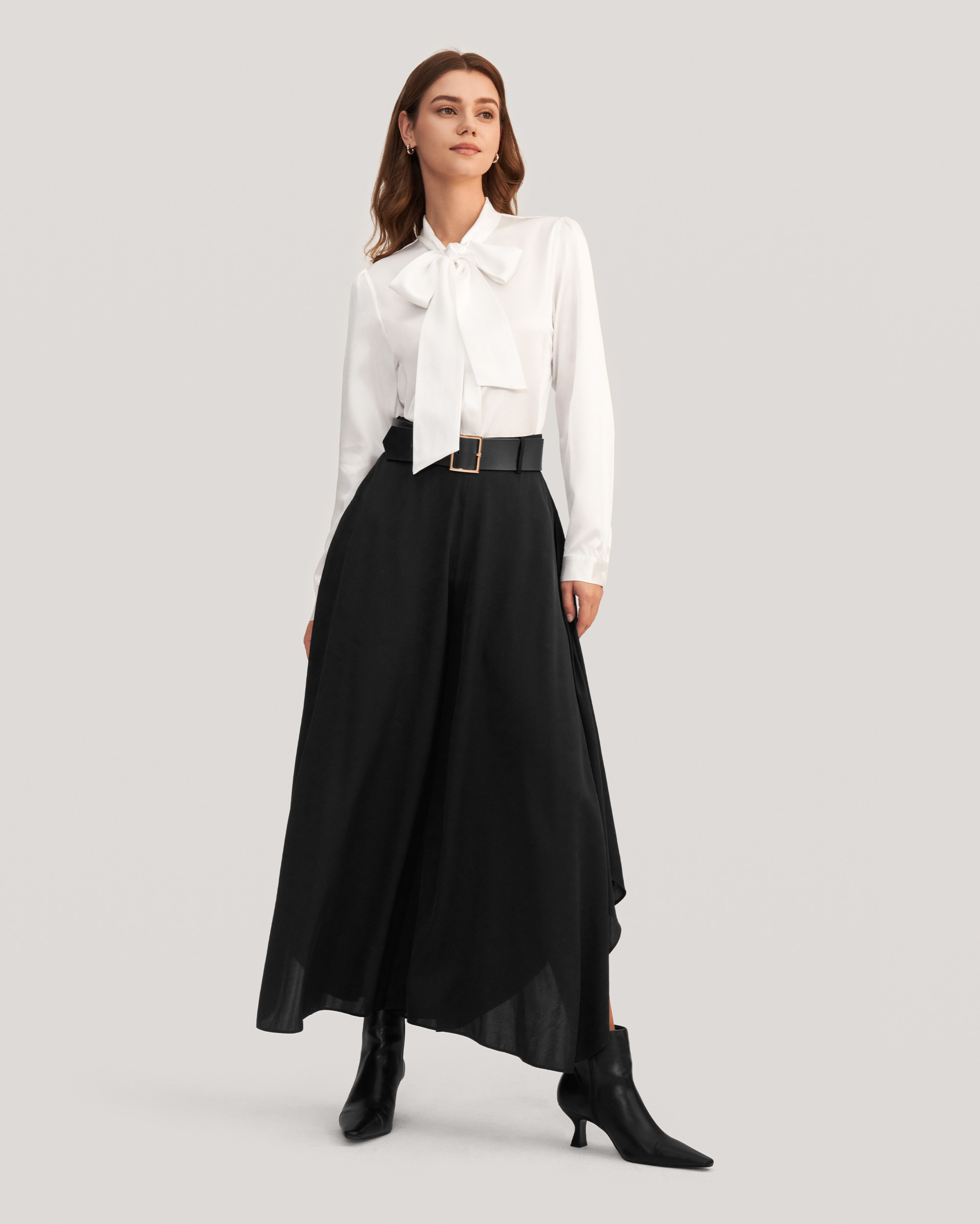 Women Bow-tie Neck Silk Blouse | LilySilk