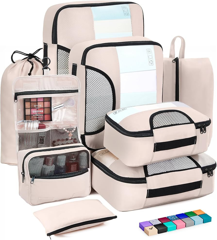 Veken 8 Set Packing Cubes for Travel, Gifts for Women Mom, Carry on Suitcase Organizer Bags for L... | Amazon (US)