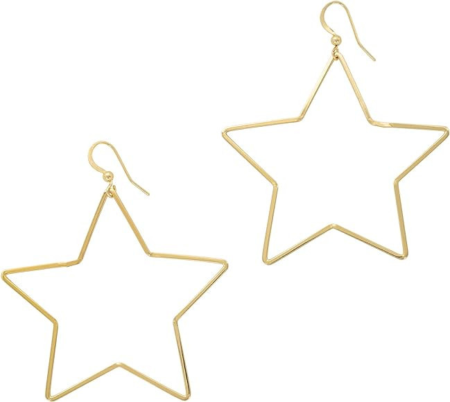 And Lovely 14K Gold Dipped Star Earrings - Hypoallergenic Lightweight Fun Statement Drop Dangle E... | Amazon (US)