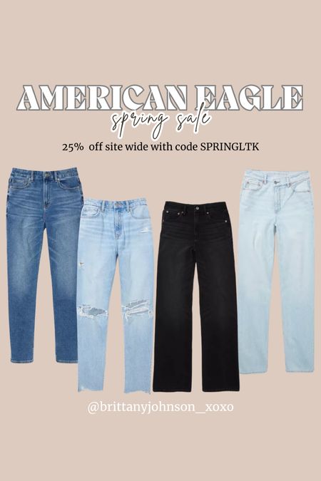 LTK spring sale - AE jeans 25% off with in app code SPRINGLTK 💕 American eagle sale / spring outfit / spring outfits / curvy jeans / curve love jeans / mom jeans / straight jeans / high rise jeans / staple jeans / staple denim

#LTKfindsunder100 #LTKSeasonal #LTKSpringSale