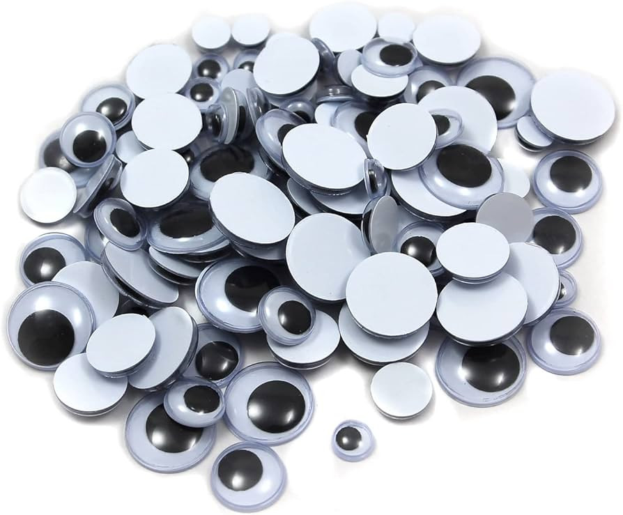 Creative Arts by Charles Leonard Wiggle Eyes, Round, Assorted Sizes, Black, 100/Bag (64500) | Amazon (US)