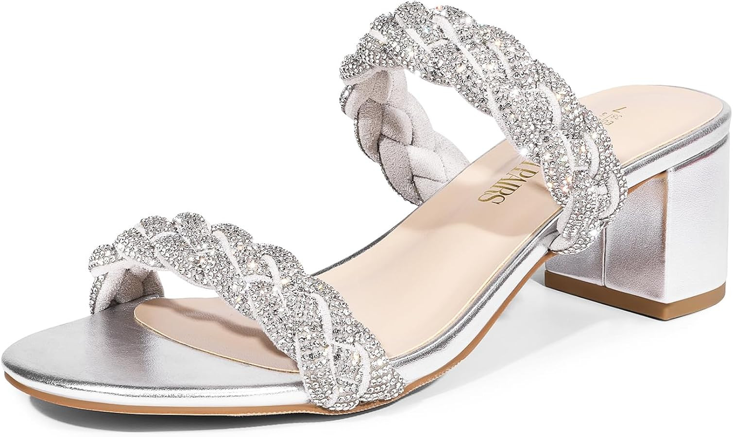 DREAM PAIRS Women's Two Braided Strap Low Heels for Women Open Toe Block Chunky Heels Sandals Hol... | Amazon (US)