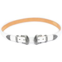 Western Belt Double Buckle - White Womens Leather With Silver Belts For Ladies | Etsy (US)