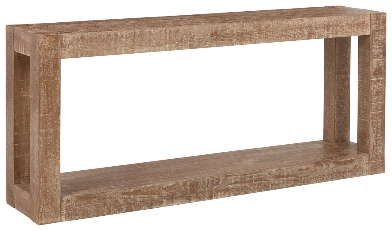 Signature Design by Ashley Waltleigh Pine Wood Modern Console Sofa Table, Distressed Brown | Walmart (US)
