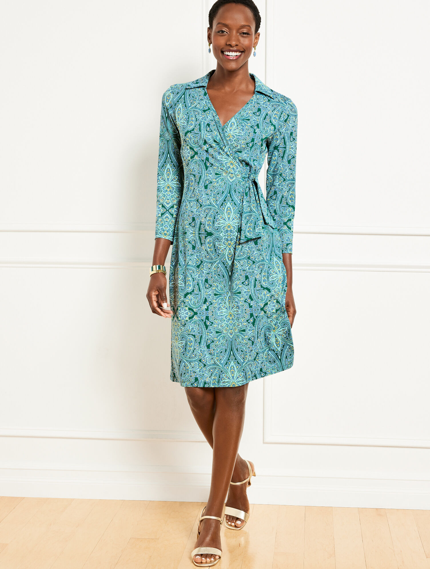 Effortless Jersey Kelly Dress - Harvest Paisley | Talbots
