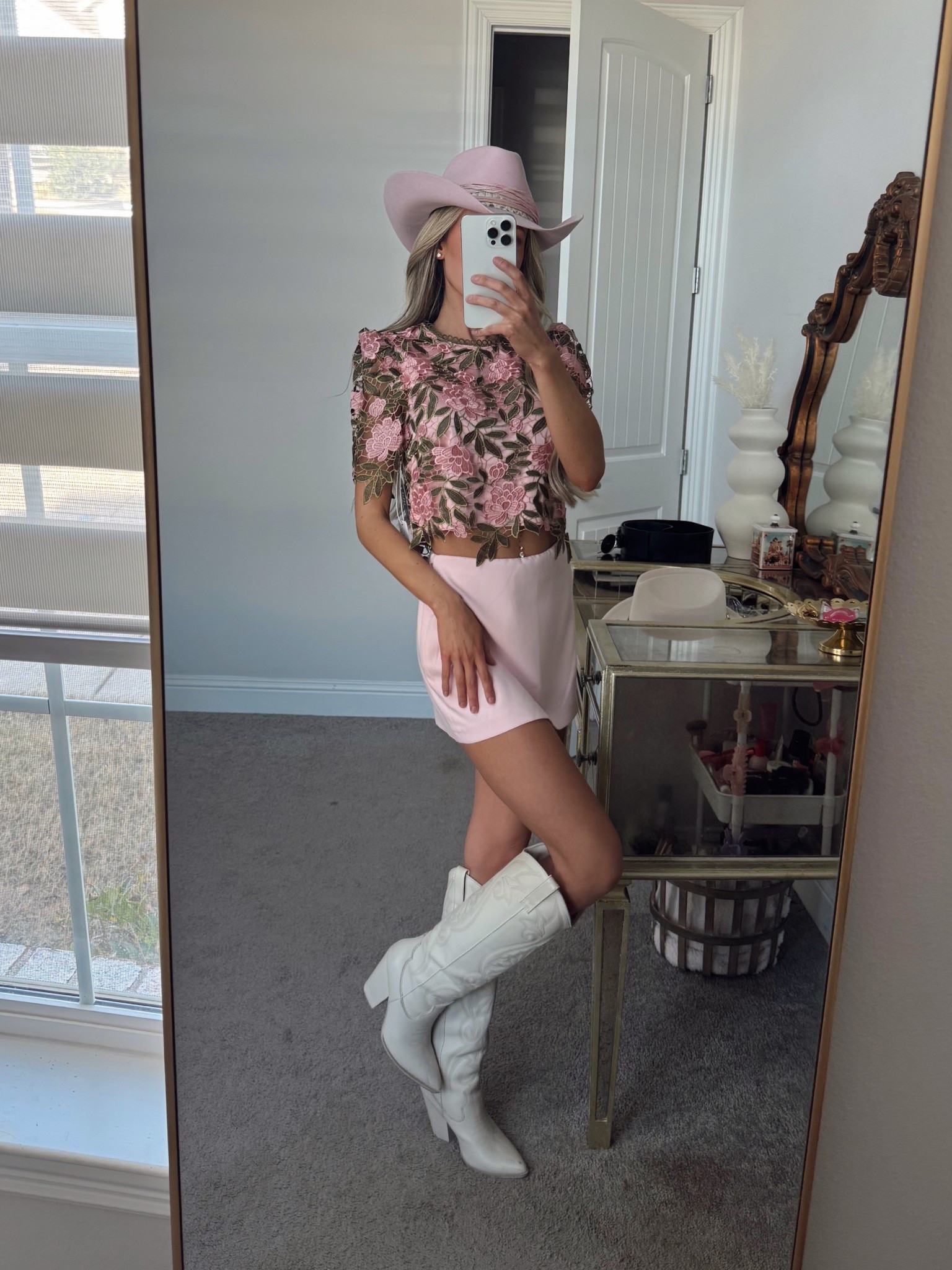 Cowgirl in pink 🌸 too comes with matching shorts but they ran a tad big. Paired with this baby pink mini instead! Hat is from Topped Hats

Rodeo outfit. Western. Nashville outfit. Pink. Mini skirt. Gno. Ootd. Ootn. Abercrombiee

#LTKSaleAlert #LTKSeasonal #LTKFindsUnder100