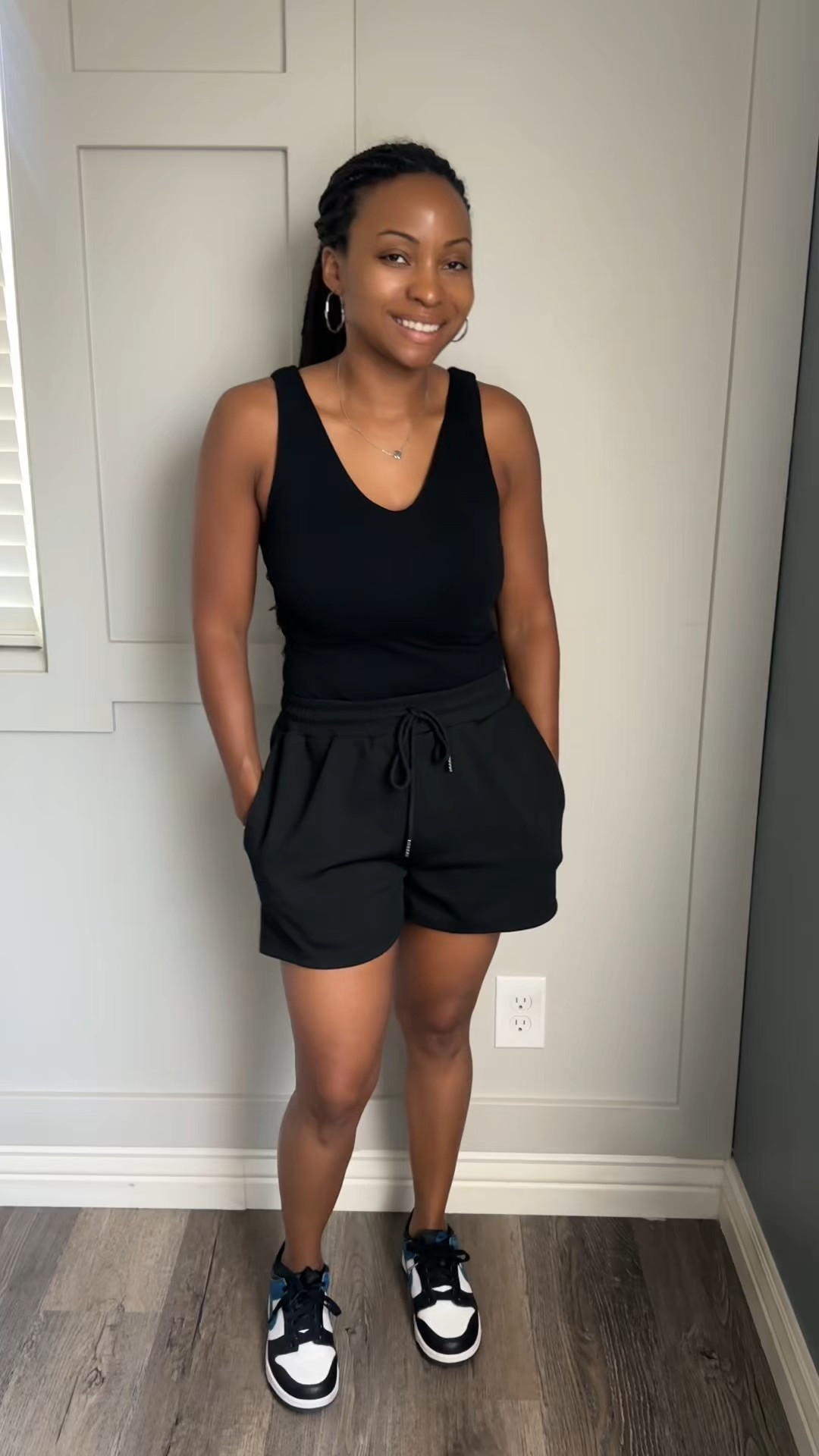 Simple, comfy outfit for running errands for the day. I originally got these shorts in a set from SHEIN. I like the soft material and that the shorts has pockets. Paired with this cotton bodysuit. The v neck is very flattering without being too low. 

I’ve had these Nike shoes for a while but added similar items. Yes I wear youth size whenever I can 🙂 There is a similar women’s pair in all black that is currently on sale. 

Tagged set available in other colors (looks like they no longer have solid black)

#LTKSaleAlert #LTKStyleTip
