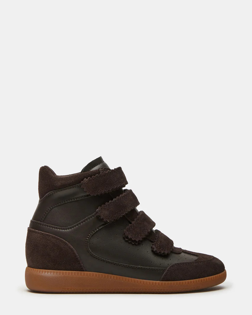 MUSTANG Brown Suede High-Top Velcro Sneaker | Women's Sneakers | Steve Madden (US)