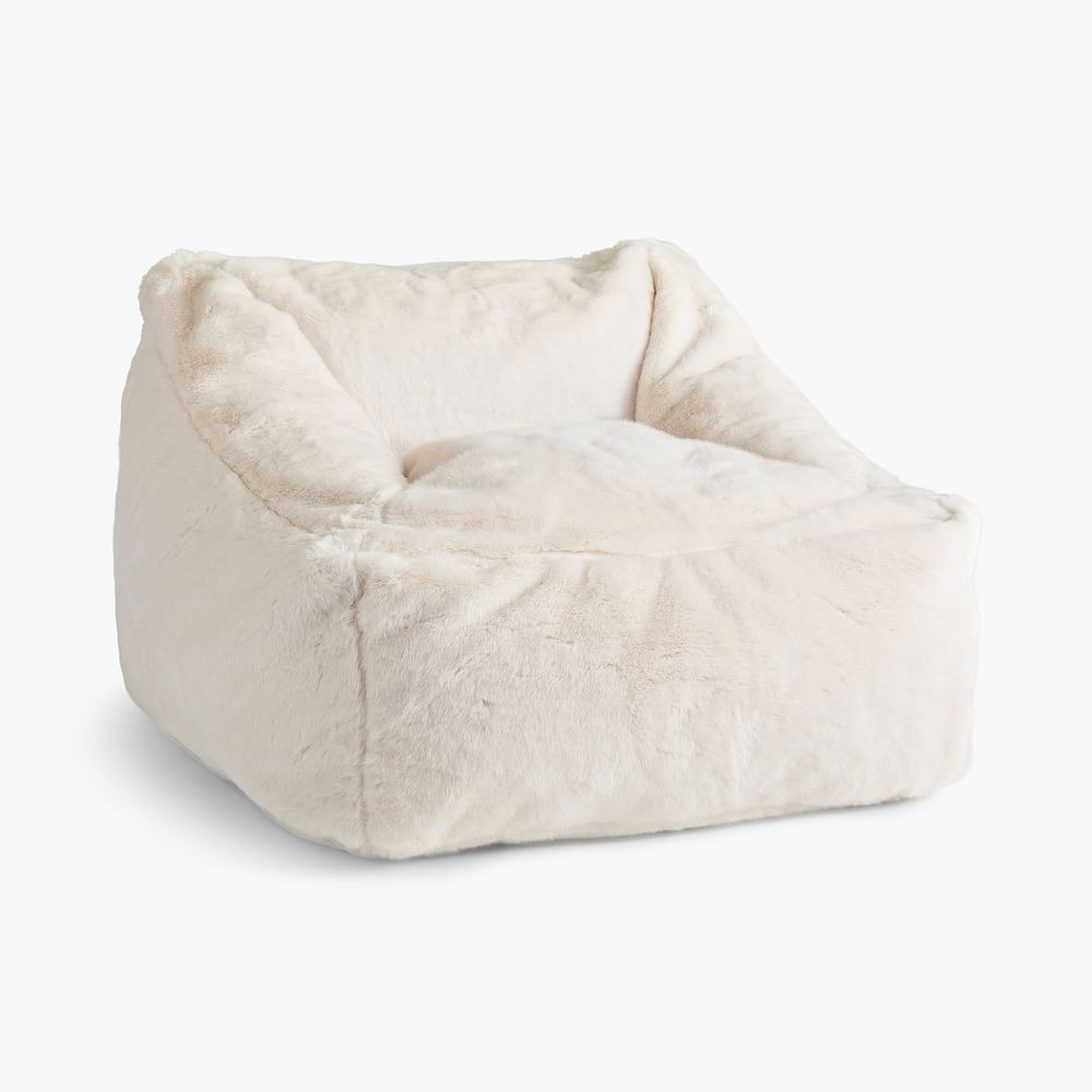 Polar Bear Faux Fur Ivory Modern Bean Bag Lounger Collection | Pottery Barn Teen