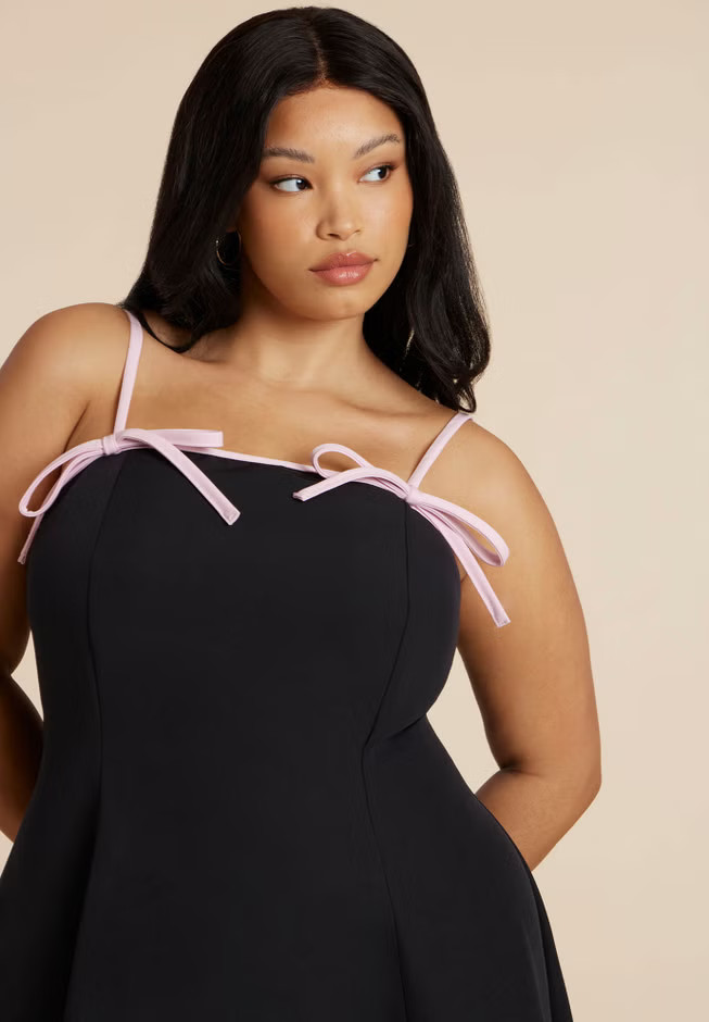 Bow Straps Maxi Flare Dress | Eloquii