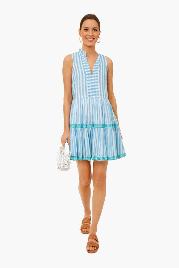 Nassau Blue Yoke Dress Short Dress | Oliphant | Tuckernuck (US)