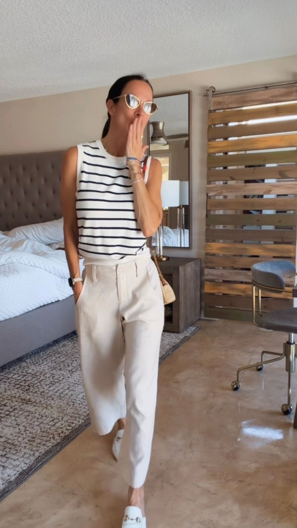 Quiet luxury but make it beach-town casual 🤍⚓️
These A-line linen pants from Ruti are giving effortless chic in the best way possible. Lightweight, breezy, polished… and somehow still feel like pajamas 😂 Paired them with a striped knit tank, woven bag, and loafers for that “I just threw this on” energy we all pretend comes naturally 😌

The fit. The drape. The neutral color. Immediate repeat outfit status.

Use code NICOLE15 to save on your order ✨

#NicoleColeeStyle #RutiStyle #CoastalChic #LinenStyle #QuietLuxuryStyle

#LTKdayinmylife #LTKootd #LTKgrwm