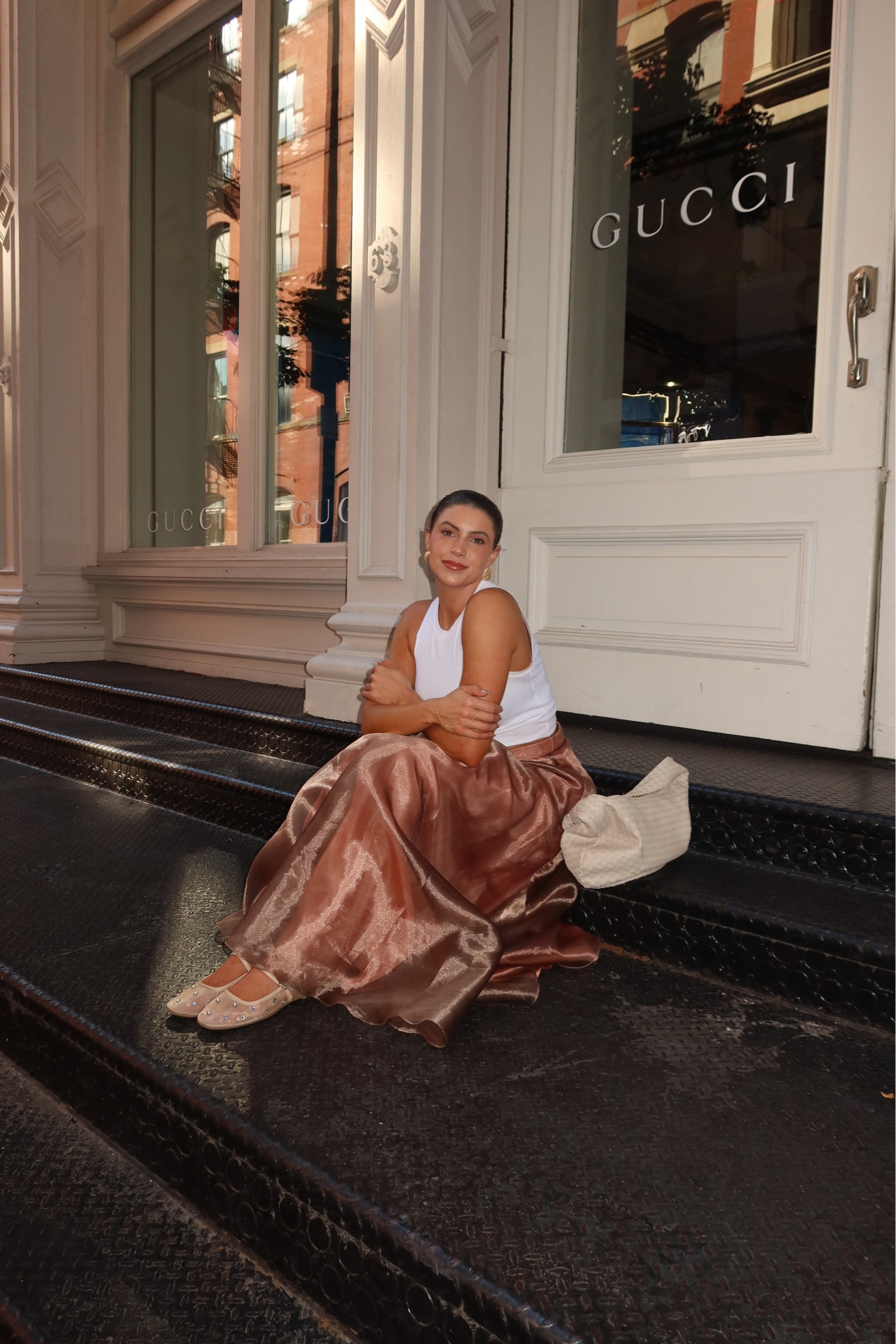 Skirt was thrifted!! $6 at goodwill :) 
Tank is a small
Handbag is a great alternative to Bottega. 
Flats TTS

#LTKsalealert #LTKstyletip #LTKfindsunder50