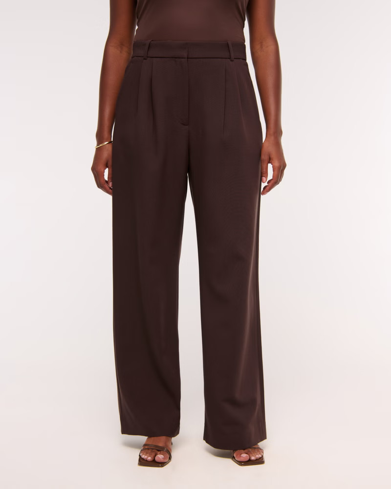 Women's A&F Sloane Tailored Wide Leg Pant | Women's New Arrivals | Abercrombie.com | Abercrombie & Fitch (US)