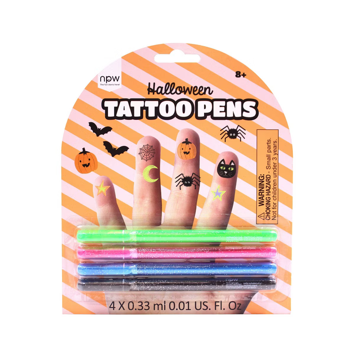 NPW 4pk Halloween Tattoo Pens Black | Target
