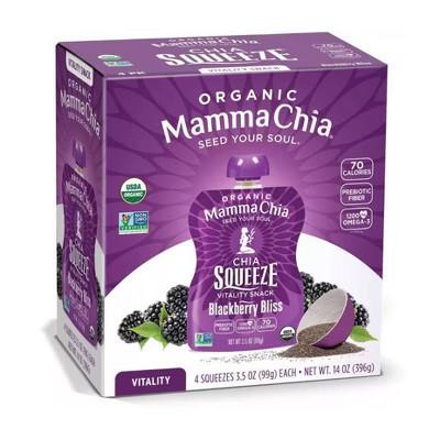 Mamma Chia Blackberry Bliss Chia Squeeze Pouches - 14oz/4ct | Target