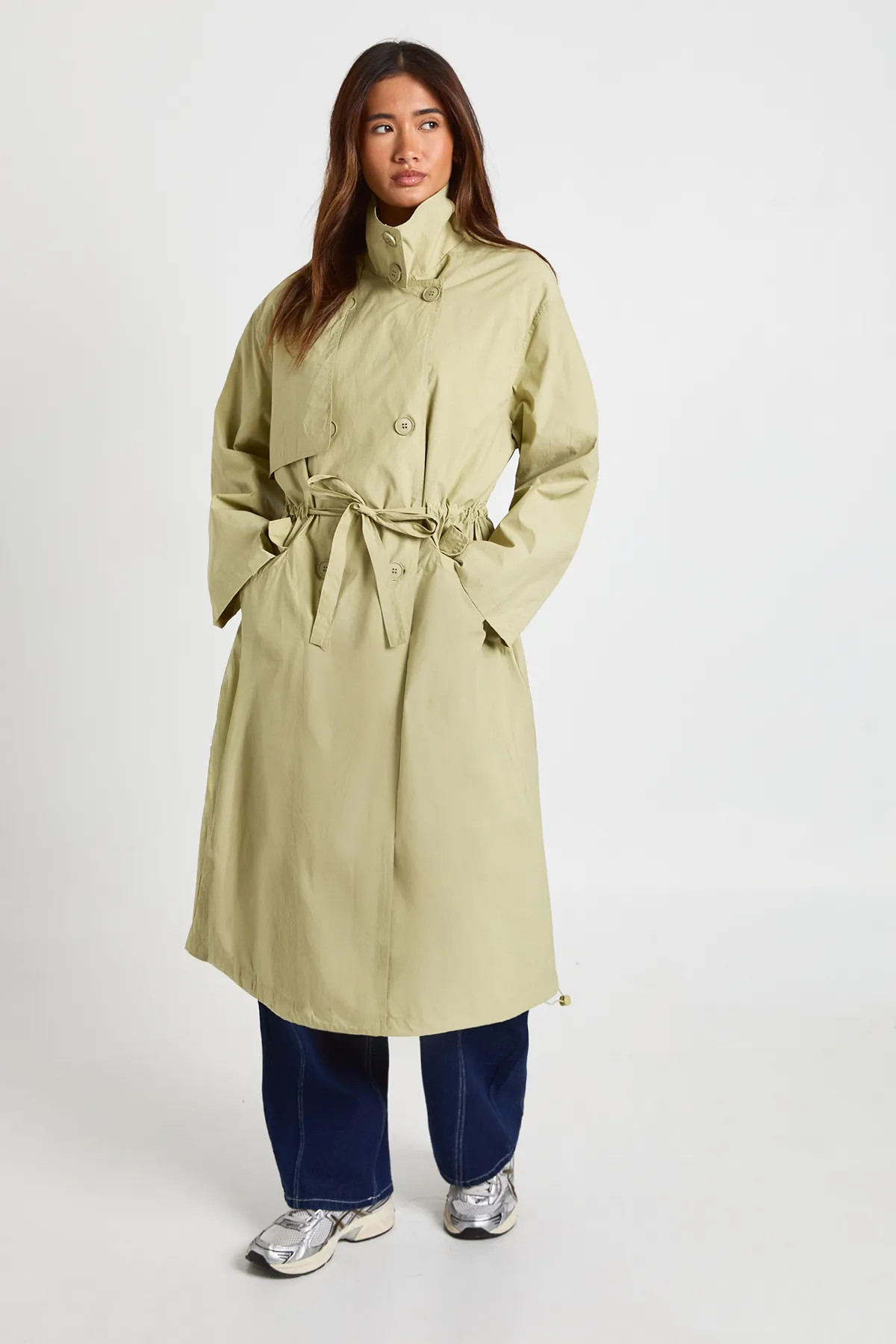 Jackets & Coats | Textured Cinched Waist Trench Coat | boohoo | Boohoo.com (UK & IE)