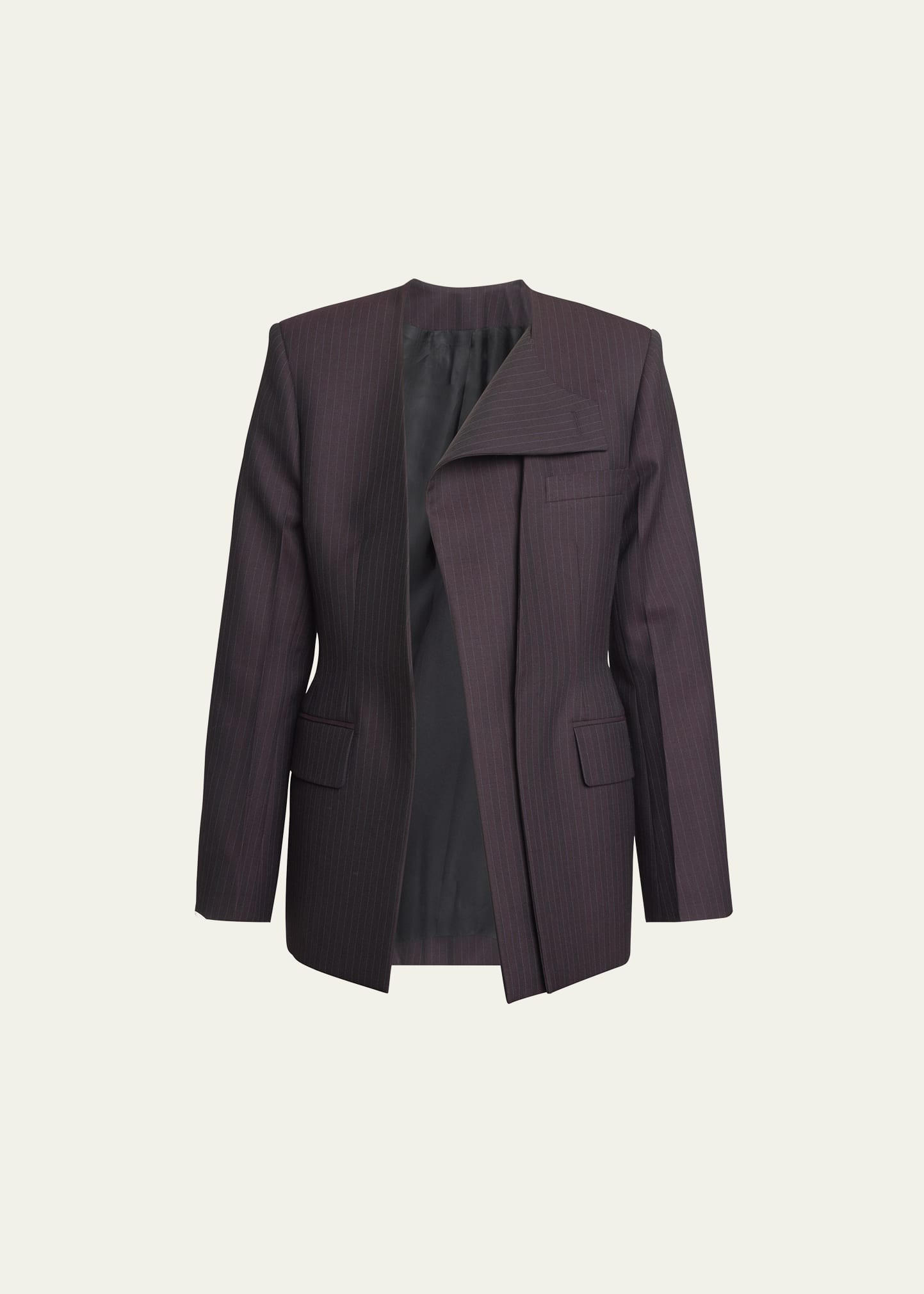 Victoria Beckham Pinstripe Wrap-Front Jacket | Bergdorf Goodman