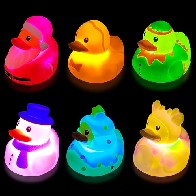 Jofan 6 Pack Light Up Ducks Bath Toys for Kids Toddlers Boys Girls Christmas Stocking Stuffers Pa... | Amazon (US)