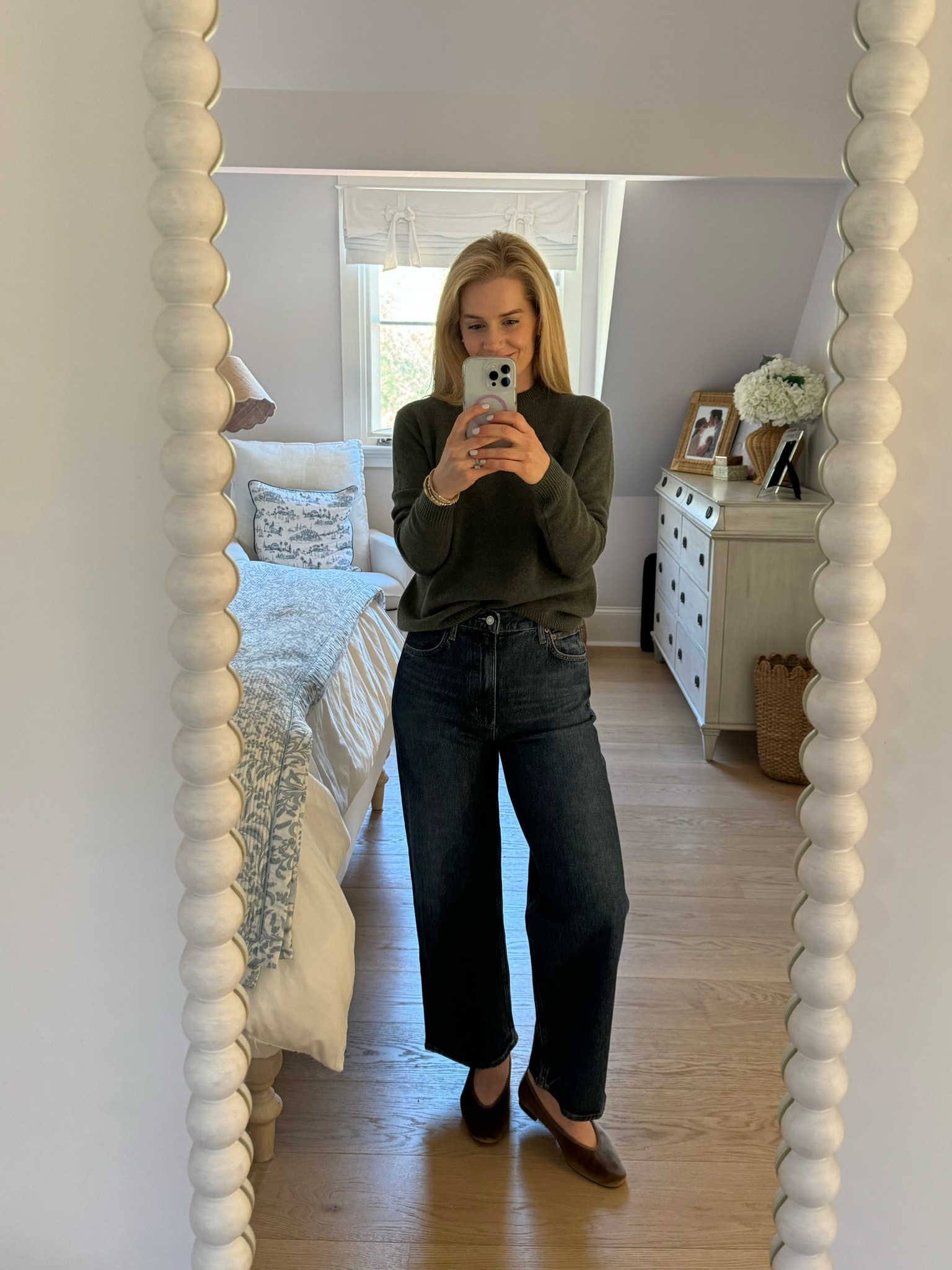 New jeans! Wide leg jeans, dark jeans, jeans for winter, winter outfit, fall outfit, cashmere sweater, winter sweater, green sweater, tuckernuck 

#LTKStyleTip #LTKHoliday #LTKShoeCrush
