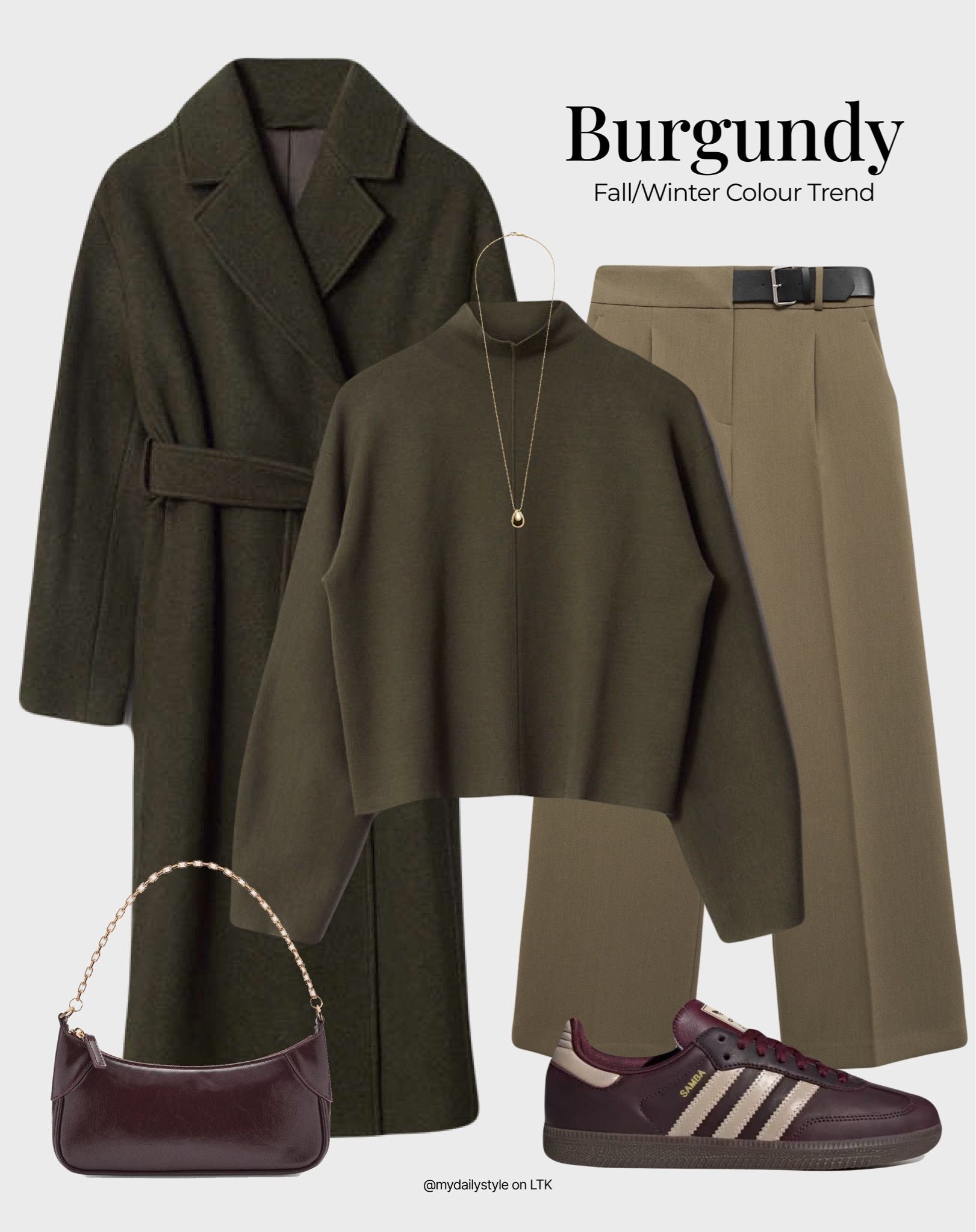 Burgundy & khaki green colour combination for fall/winter 🖤

Check out more styling ideas in my profile. 

Tags: burgundy, cherry red, chocolate brown, fall style, pre-fall, autumn style, fall outfit, autumn outfit, fall fashion, autumn fashion, easy styling, simple everyday look, chic & basic outfit, Parisian look, casual outfit, capsule wardrobe, office look, brunch style, high street, Adidas Samba OG Burgundy. 


#LTKautumn #LTKshoes #LTKstyletip
