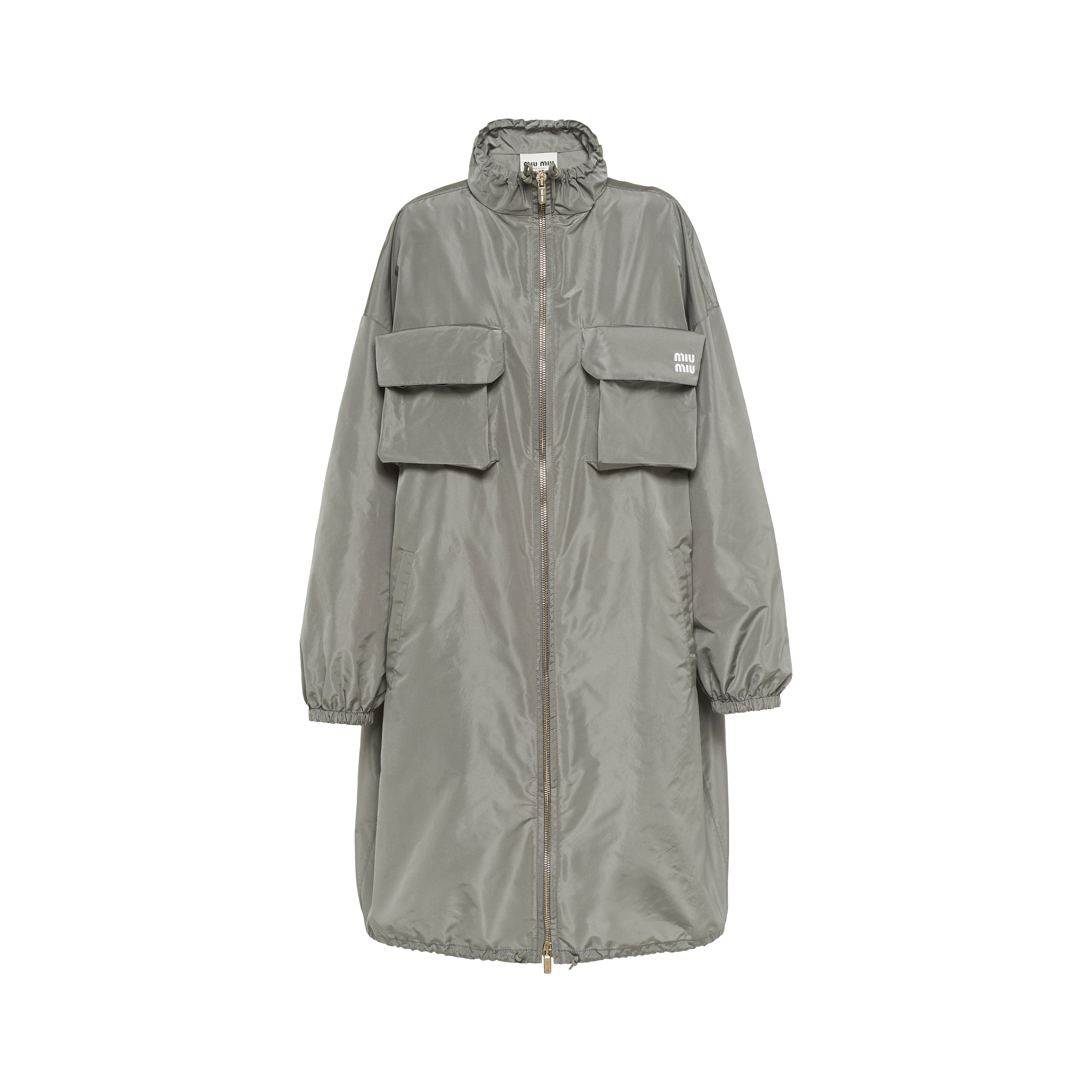 Lead Gray Technical Fabric Parka | Miu Miu | Miu Miu UK