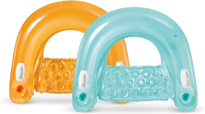 Intex 58859EP Sit 'N Float Inflatable Pool Float: Pool Lounge with Built-in Cup Holders – Heavy... | Amazon (US)