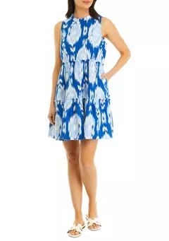 Crown & Ivy™ Women's Sleeveless Ruffle Neck Printed Dress | Belk