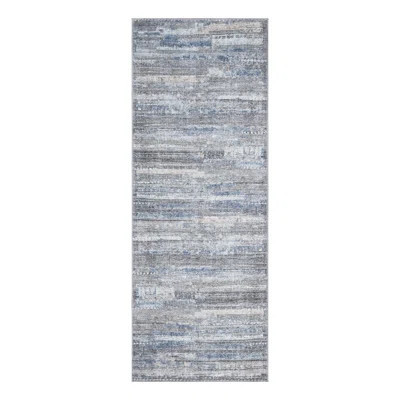 17 Stories Washable Non-Slip Rug - Gray / Blue / Blush Modern Abstract Area Rug | Wayfair North America