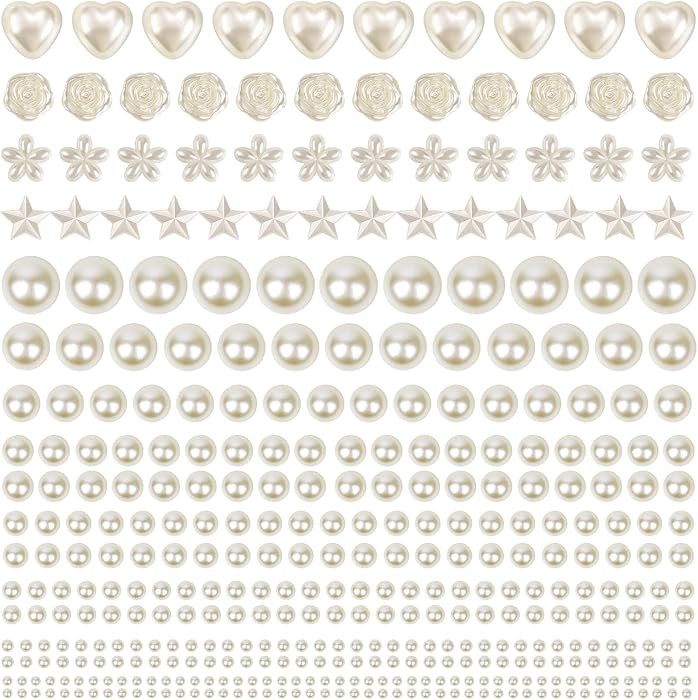 shynek 4326Pcs Self Adhesive Pearl Stickers for Crafts, Stick on Pearls Gems for Hair, Face, Make... | Amazon (US)