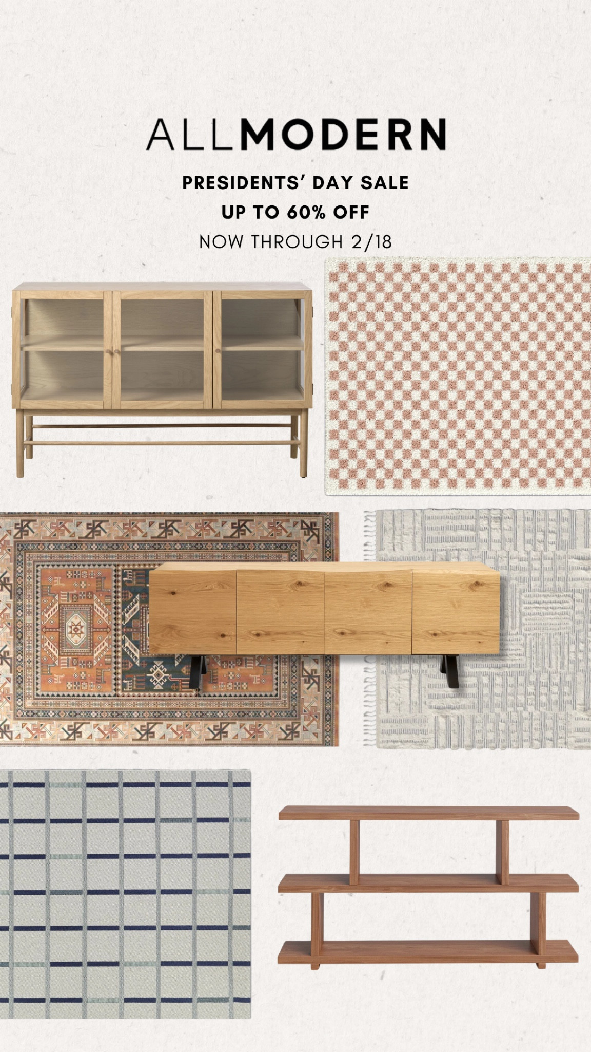 Sideboards, console tables, shelving, and area rugs are on sale up to 60% off during @allmodern’s Presidents’ Day Sale now through 2/18! Shop now for fast shipping 

#allmodernpartner #modernmadesimple 

#LTKSaleAlert #LTKHome