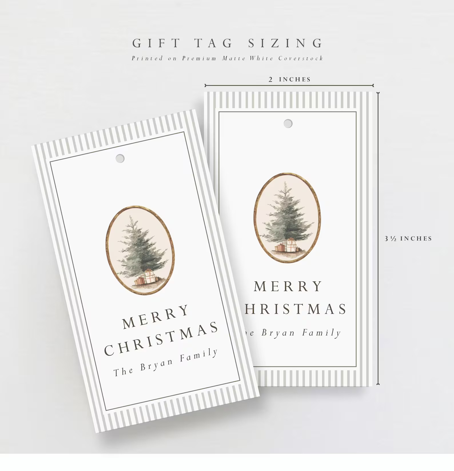 Personalized Holiday Gift Tags: Set of 10, Vintage Christmas Tree, Christmas Tag, Soft Green, Str... | Etsy (US)