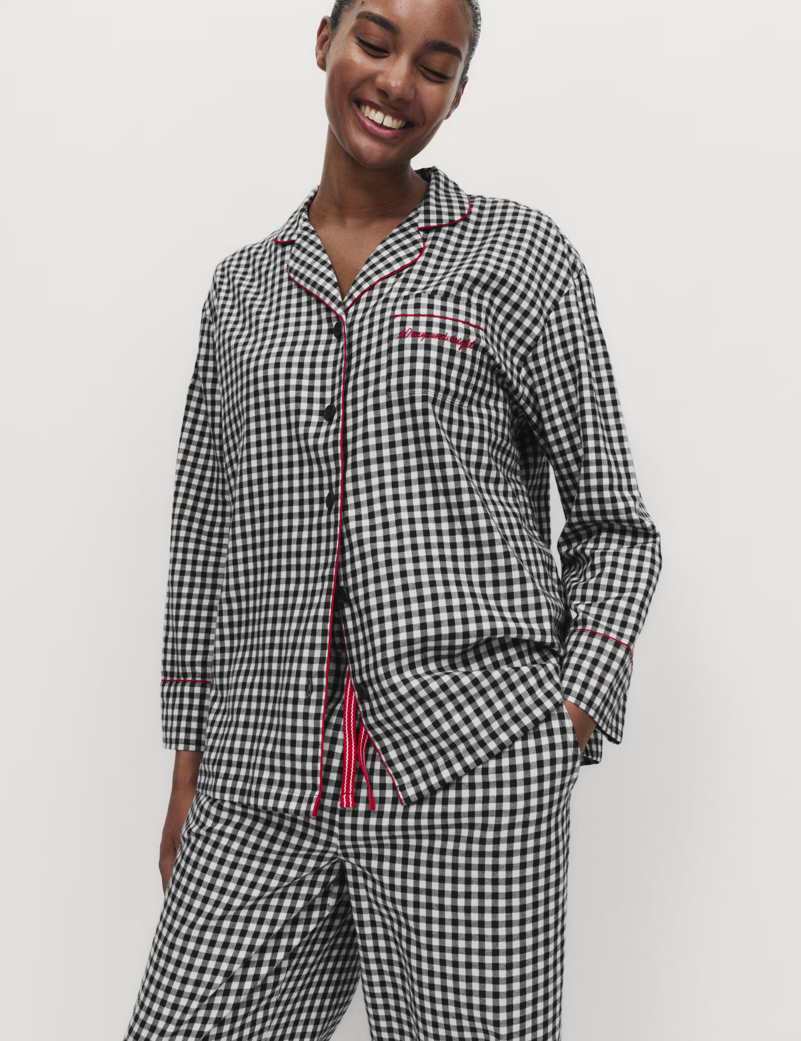 Pure Cotton Family Christmas Gingham Pyjama Set | M&S | M&S | Marks & Spencer (UK)