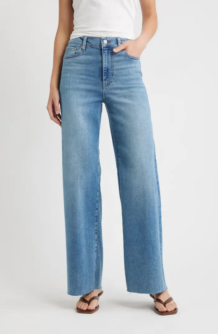 Le Slim Palazzo Raw Hem High Waist Wide Leg Jeans | Nordstrom
