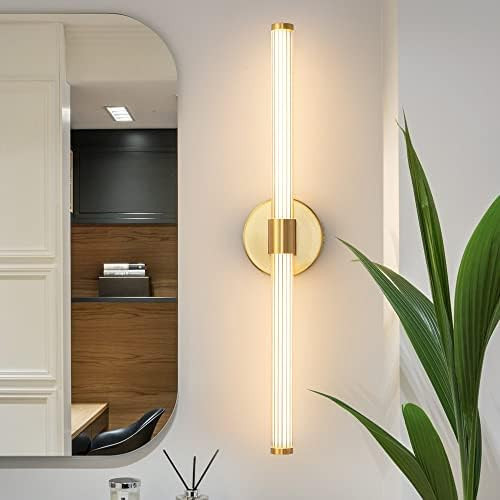 Gednbo Gold LED Bathroom Vanity Lights Fixtures Over Mirror 22.44 inch Modern 360° Sconces Wall ... | Amazon (US)